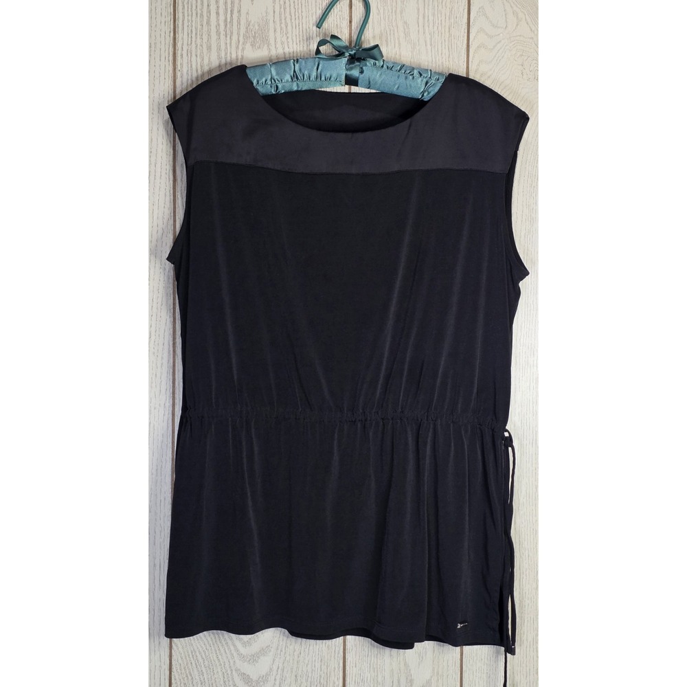 Calvin Klein M3CH7850 Women's Black Sleeveless Drawstring Waist Top Size L Large